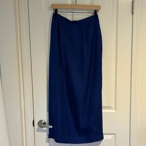 ADRIANNA PAPELL, 100% SILK Long royal blue skirt